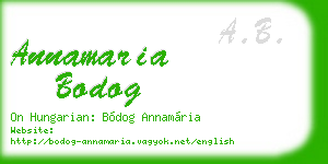 annamaria bodog business card